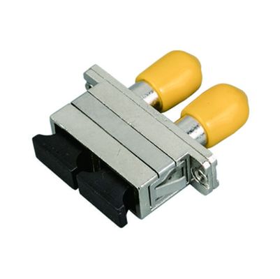 SC-ST DX Hybrid Fiber Optic Adapter with ≤ 0.2dB Insertion Loss for 1310-1550nm Wavelength and -40 to +85℃ Temperature Range