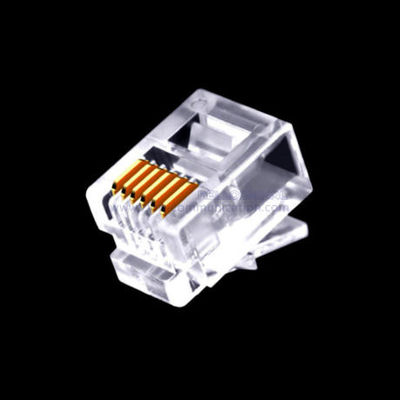 Cat3 6P6C RJ11 Connector with Nickel Shield Plating and Phosphor Bronze Contacts Modular Plug
