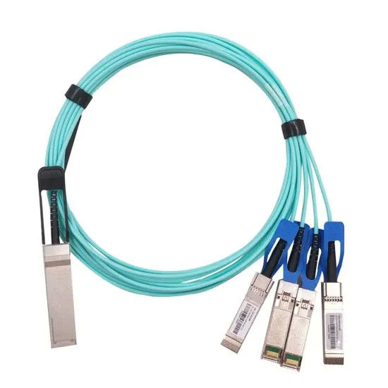 40Gbps QSFP+ to 4×SFP+ Breakout Active Optical Cable with 70m OM3 MMF Reach